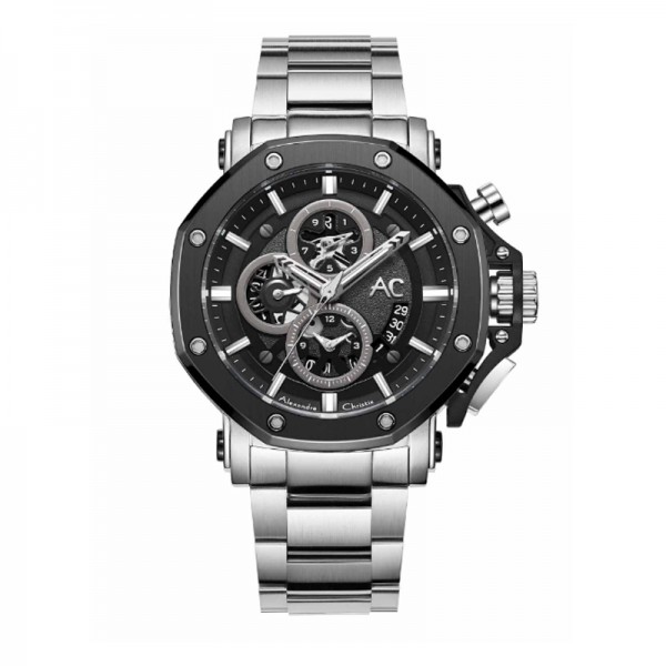 Alexandre Christie AC 9603 Silver Black MCBTBBA